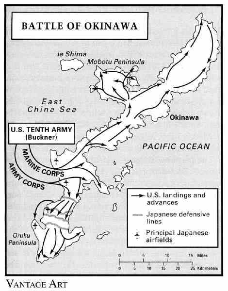 Mappa della battaglia di Okinawa